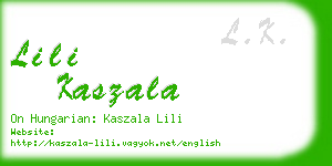 lili kaszala business card